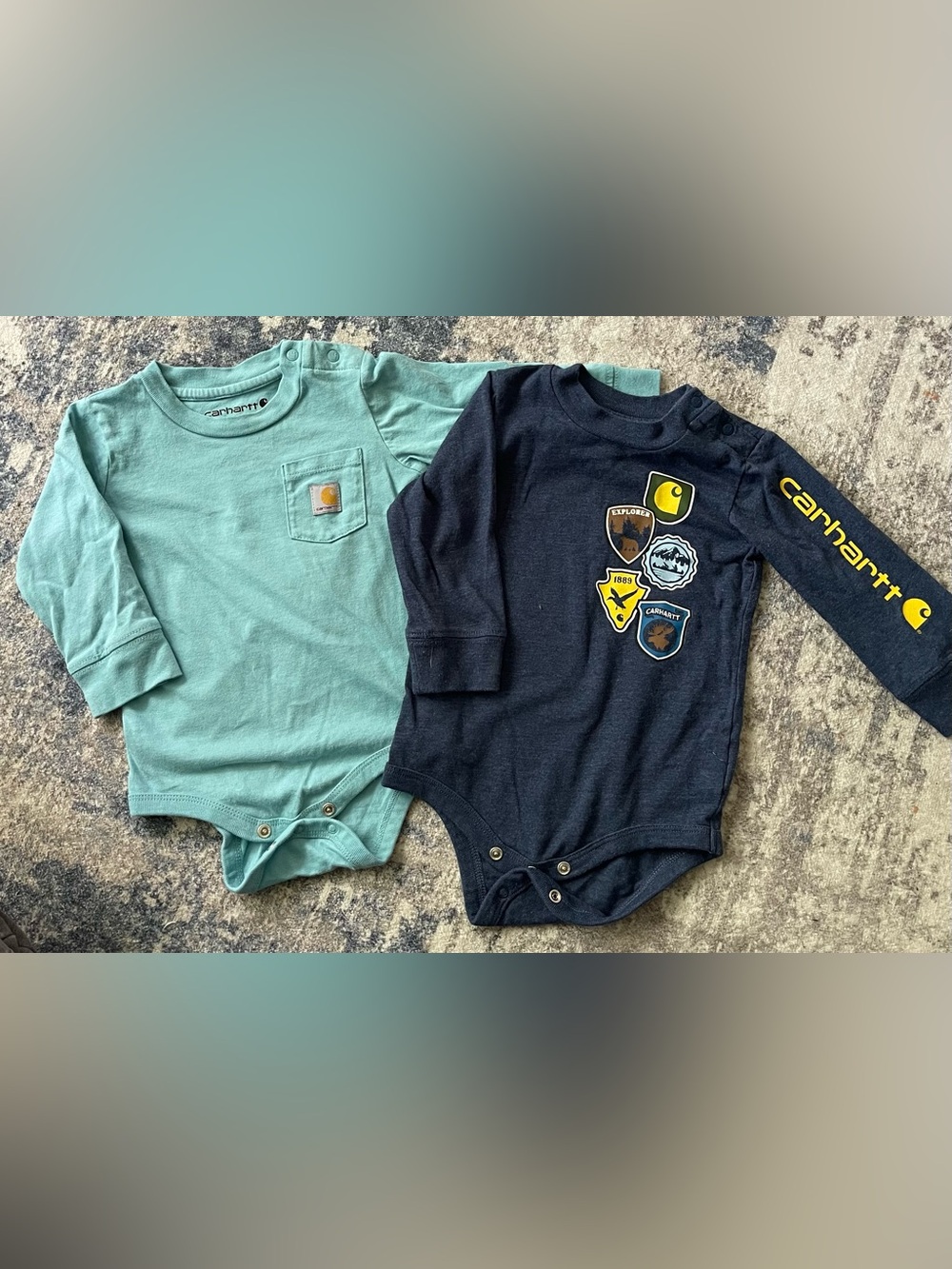 Carhartt Baby Boy Long Sleeve Onesies- 9 Month